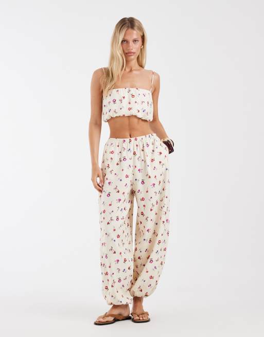 ASOS DESIGN - Top med boblesnit og småblomstret print - Del af sæt, 4 af 4