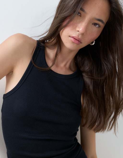 ASOS DESIGN top med høj hals og racerryg i sort, 5 af 5