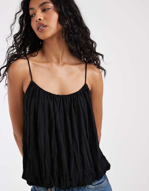 ASOS DESIGN - Top met bandjes en bolle zoom in zwart, 4 van 4