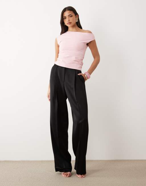 ASOS DESIGN - Top met blote schouders en gerimpelde details in roze, 3 van 4