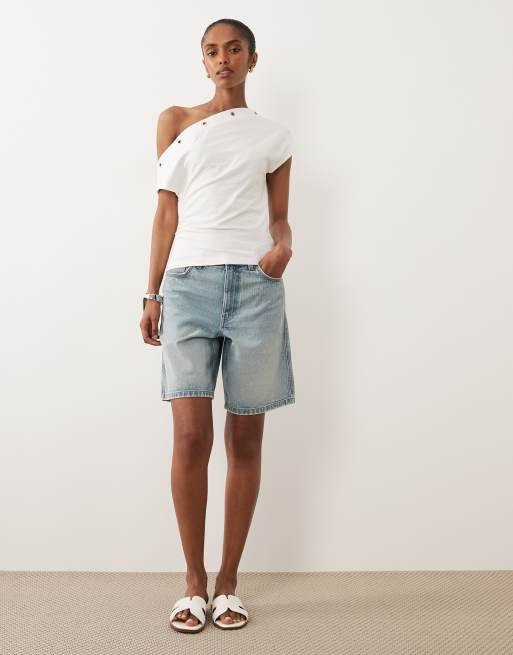 ASOS DESIGN - Top met blote schouders en oogjes in wit, 3 van 4
