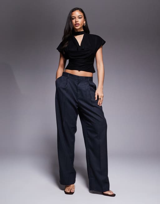 ASOS DESIGN - Top met gedrapeerde halslijn in zwart, 4 van 4