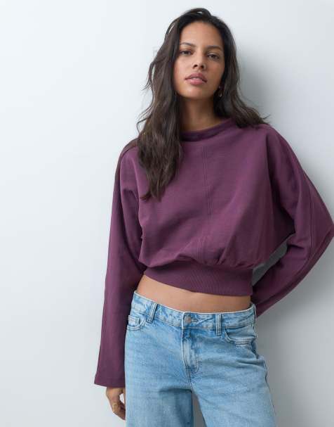 ASOS DESIGN top met grove zoom in donkerpaars - view 1