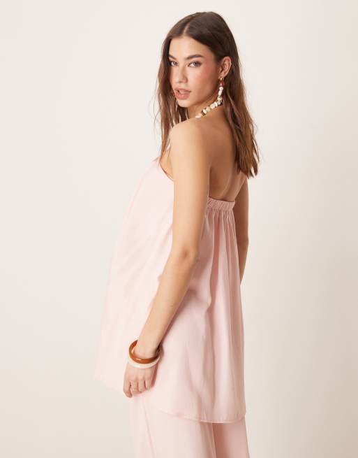 ASOS DESIGN - Top met halternek met kralen in lichtroze, deel van co-ord set, 3 van 4