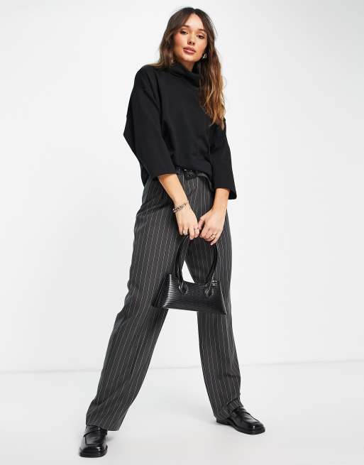 ASOS DESIGN - Top met lange mouwen en structuur in zwart