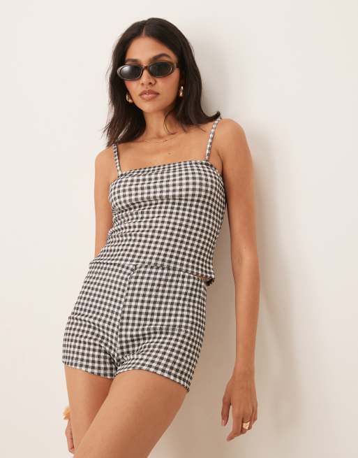 ASOS DESIGN – Top na ramiączkach w kratkę vichy, część zestawu
