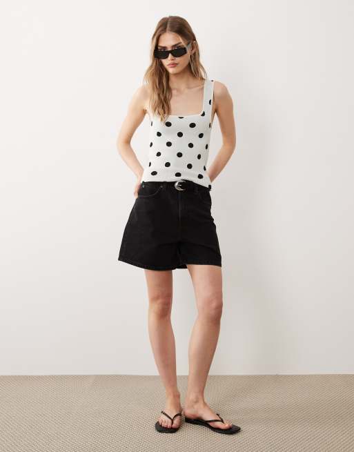 ASOS DESIGN – Top na ramiączkach z kwadratowym dekoltem w groszki, 2 z 4