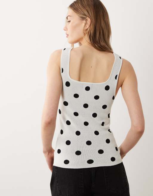 ASOS DESIGN – Top na ramiączkach z kwadratowym dekoltem w groszki, 4 z 4