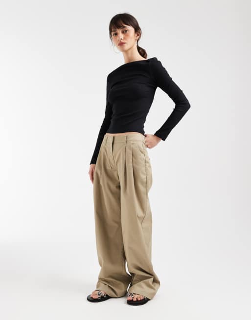 ASOS DESIGN - Top nero a maniche lunghe con scollo a barchetta e profili in rilievo, 3 di 4