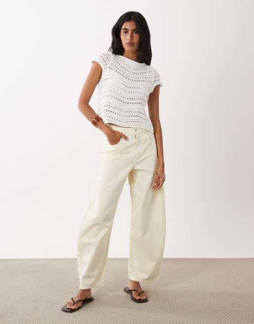 ASOS DESIGN - Top ristretto in maglia all'uncinetto, 2 di 4