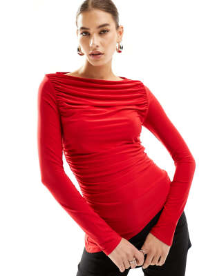 Vero Moda - Coordinato con crop top a maniche lunghe e pantaloni a zampa color argento con paillettes