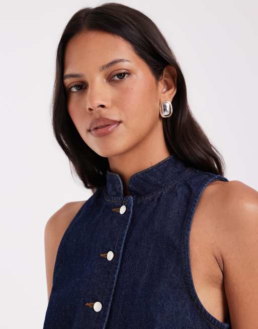 ASOS DESIGN top sans manches à col portefeuille en ensemble coordonné en délavage brut, 3 de 4