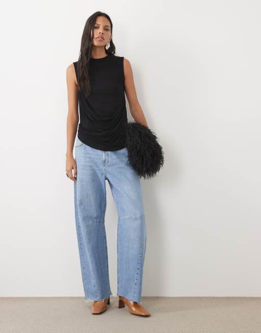 ASOS DESIGN top sans manches drapé noir, 2 de 4