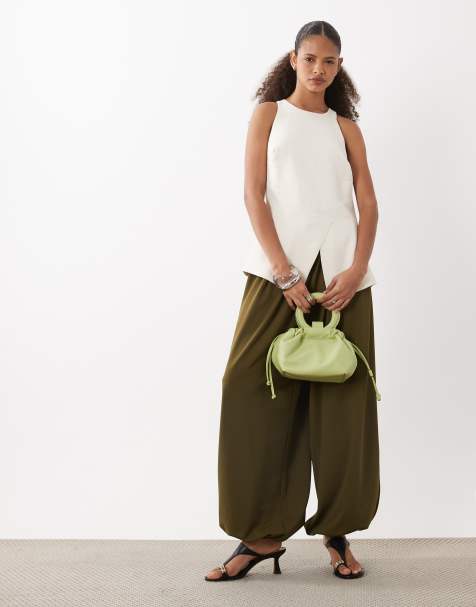 ASOS DESIGN - Top sartoriale taglio lungo color crema - view 1