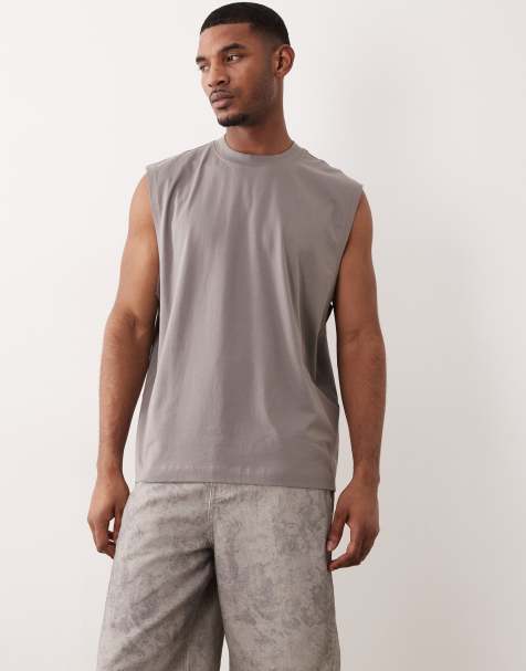 ASOS DESIGN - Top senza maniche basic oversize grigio - view 1