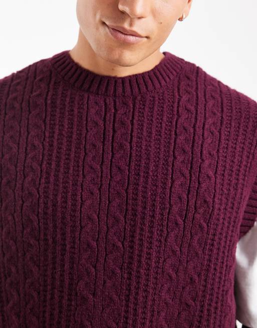  ASOS DESIGN - Top senza maniche comodo bordeaux a trecce, 5 di 5