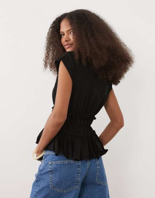 ASOS DESIGN - Top senza maniche con scollo rotondo raccolto in vita, 2 di 4