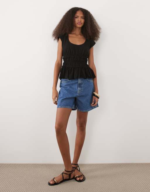 ASOS DESIGN - Top senza maniche con scollo rotondo raccolto in vita, 4 di 4