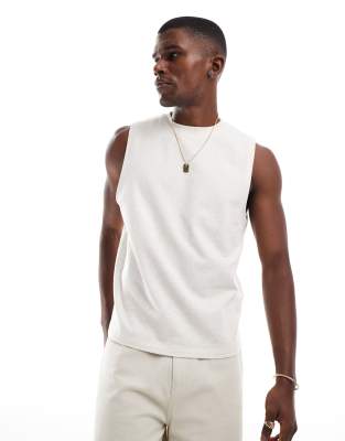 ASOS DESIGN - Top senza maniche girocollo beige mélange - view 1