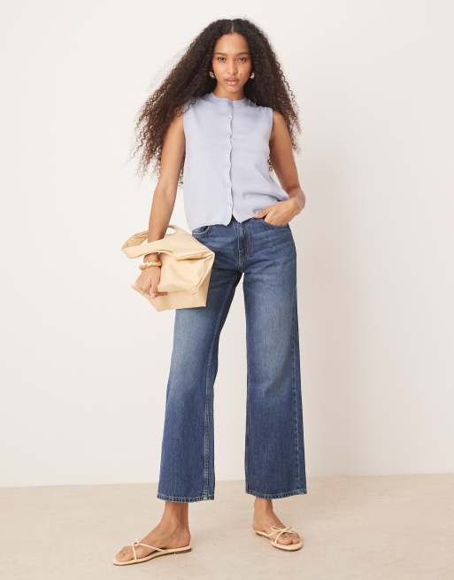 ASOS DESIGN - Top senza maniche in maglia azzurro, 2 di 4