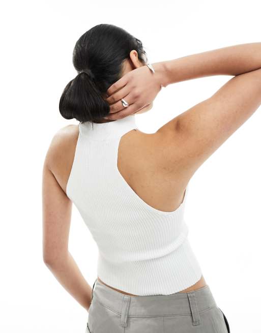 Top Donna Aokosor Con Occhielli Ricamati - Girocollo Senza Maniche