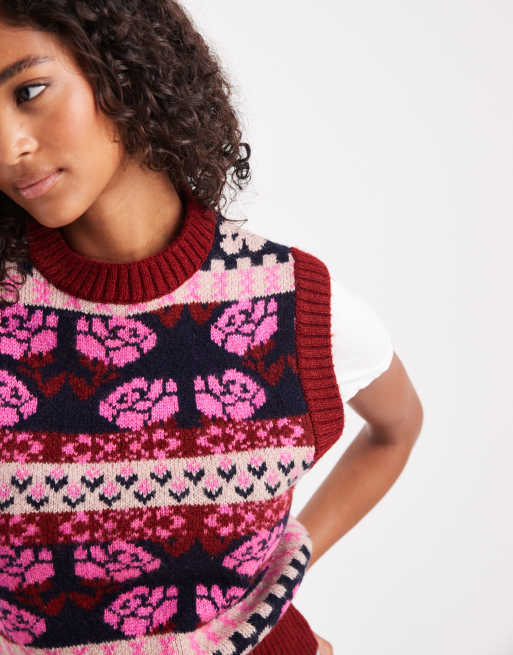 ASOS DESIGN - Top senza maniche in maglia con motivo floreale, 2 di 4
