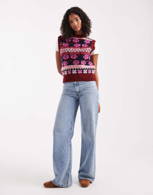 ASOS DESIGN - Top senza maniche in maglia con motivo floreale, 3 di 4
