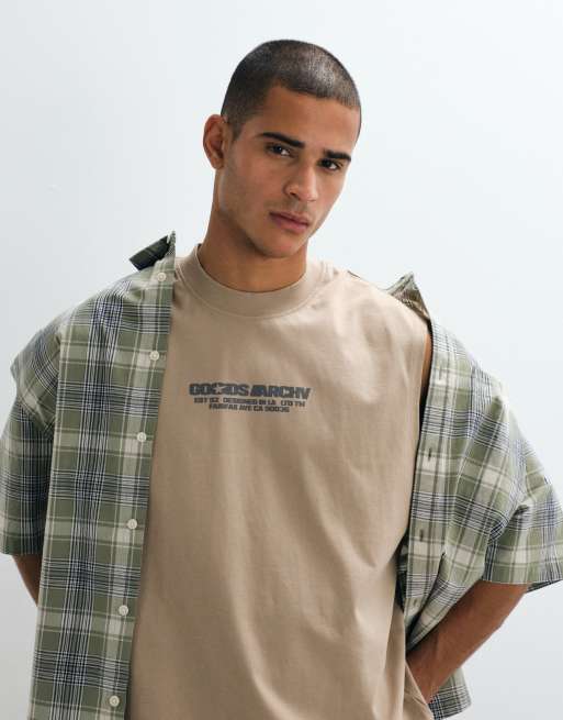 ASOS DESIGN - Top senza maniche oversize color moka con grafica , 5 di 5
