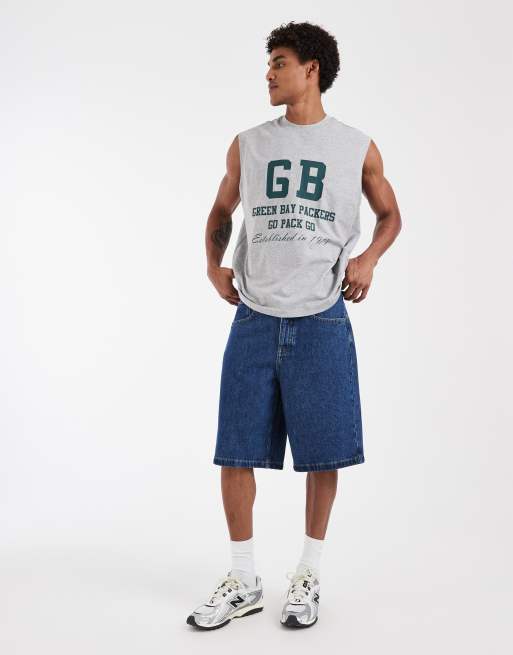 ASOS DESIGN - Top senza maniche oversize grigio con stampa NFL de Green Bay Packers, 2 di 5