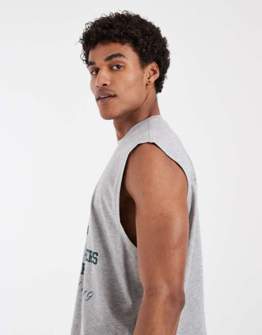 ASOS DESIGN - Top senza maniche oversize grigio con stampa NFL de Green Bay Packers, 5 di 5