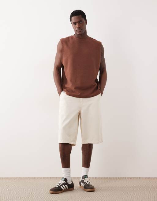 ASOS DESIGN - Top senza maniche oversize super pesante marrone testurizzato, 2 di 5