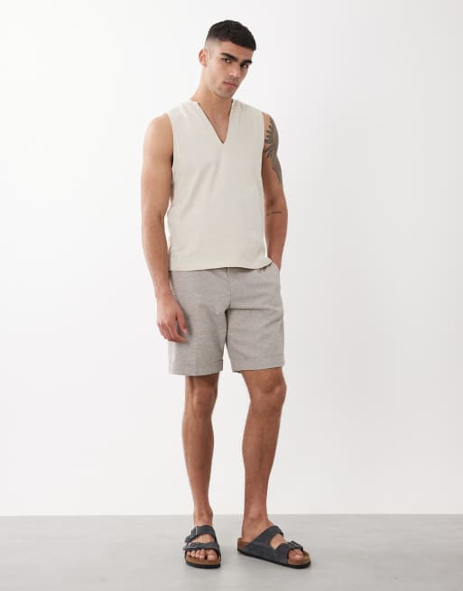 ASOS DESIGN - Top senza maniche squadrato oversize regular fit con scollo a V beige, 2 di 5