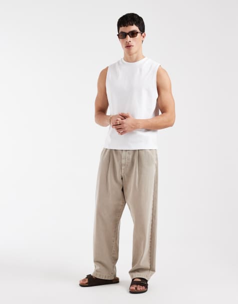 ASOS DESIGN - Top senza maniche squadrato pesante bianco - view 1