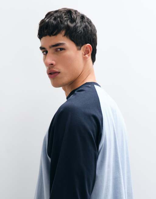 ASOS DESIGN top squadrato oversize raglan a maniche lunghe blu, 4 di 5