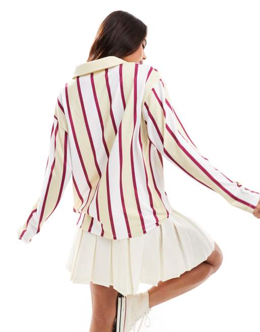 ASOS DESIGN - Top stile college a righe gialle, 2 di 4