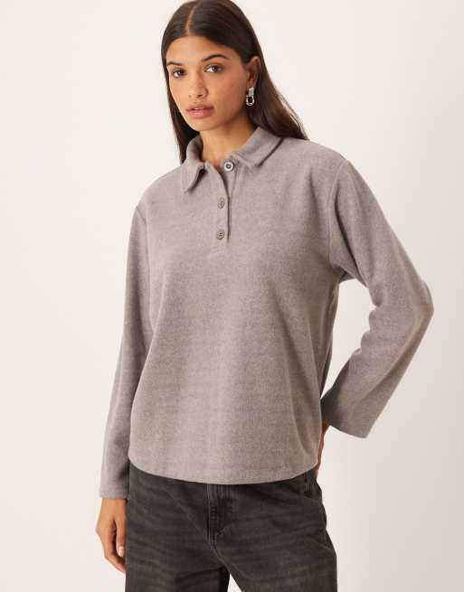 ASOS DESIGN - Top stile rugby super soffice oversize color oliva