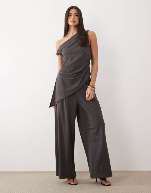 ASOS DESIGN - Coordinato effetto lino grigio antracite, 3 di 3