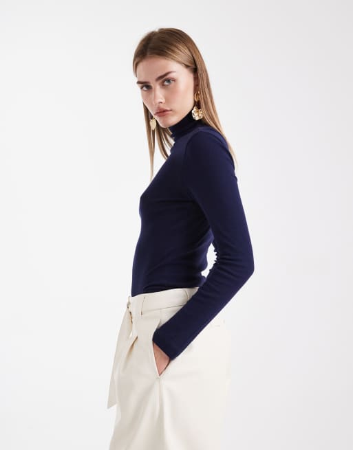 ASOS DESIGN - Top taglio lungo rosa trasparente a collo alto