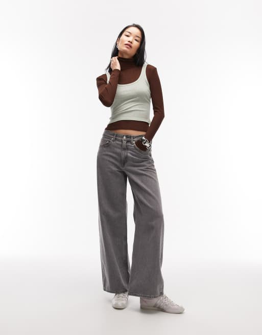 ASOS DESIGN - Top transparent double épaisseur à manches longues et col cheminée - Chocolat et menthe, 2 de 4