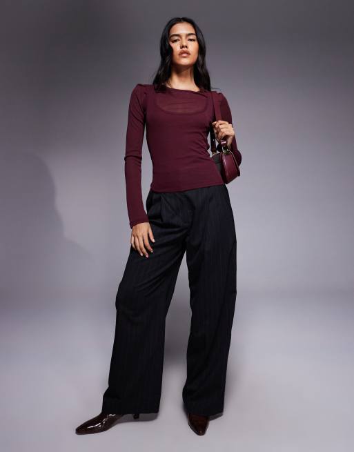 ASOS DESIGN - Top transparent double épaisseur - Bordeaux, 2 de 4