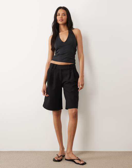 ASOS DESIGN - Top van glad polyamide met boothals in zwart, 2 van 4