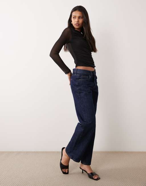 ASOS DESIGN - Top van mesh met gedrapeerde boothals en lange mouwen in zwart , 2 van 4
