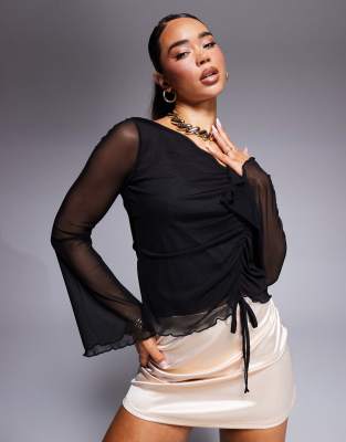 T-shirt met capuchon in sweaterstijl - BIEGE - - 15.00