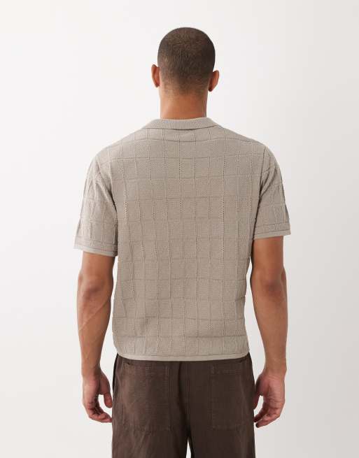 ASOS DESIGN - Top verde claro a cuadros holgado con muesca en el cuello de punto, 5 de 5