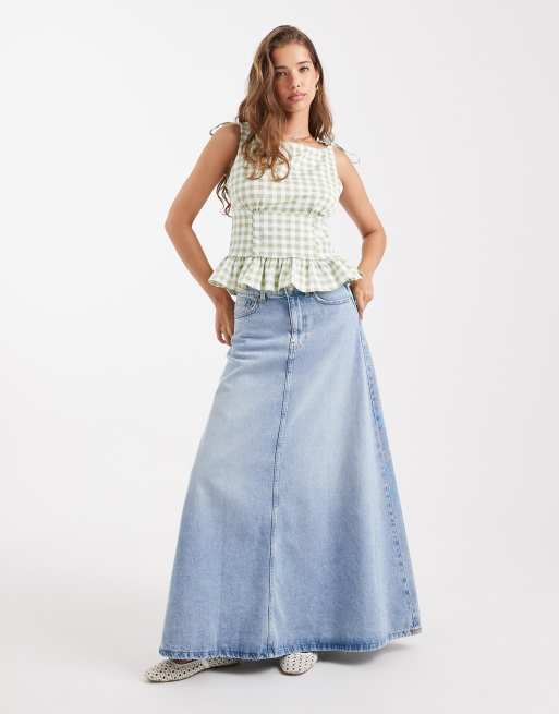 ASOS DESIGN - Top verde menta a quadretti allacciato sulle spalle, 2 di 4