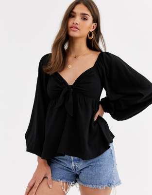 asos tie front top