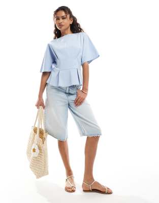 Asos Design Top With Waisted Seam Detail