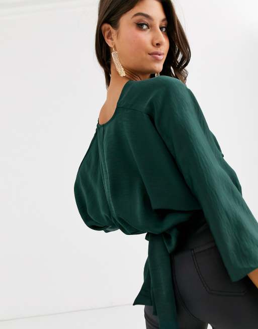 ASOS DESIGN – Top z głębokim dekoltem i rękawami kimonowymi, 2 z 4