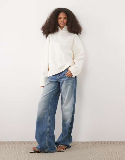 ASOS DESIGN – Top z golfem, długim rękawem i zamkiem pod szyją - view 1