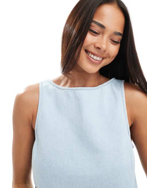 ASOS DESIGN – Topp i blekt denim, 2 av 4